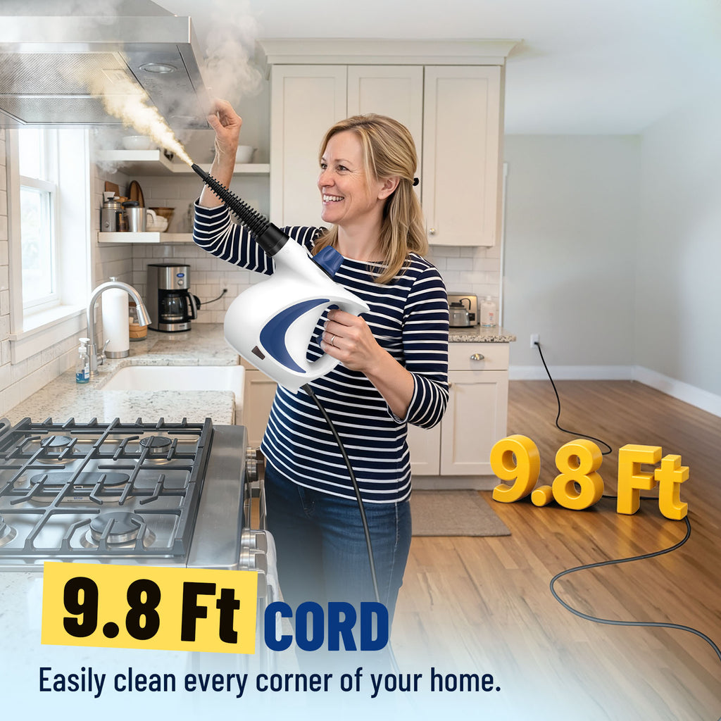 Earnlytozv 1050W Handheld Steam Cleaner – 230°F Pressurized Steam, 11 Accessories, Chemical-Free Home Cleaning