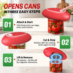 Earnlytozv Electric Can Opener, One-Touch 360° Smooth Cut, Burr-Free Edge, for All Can Sizes & Kitchen