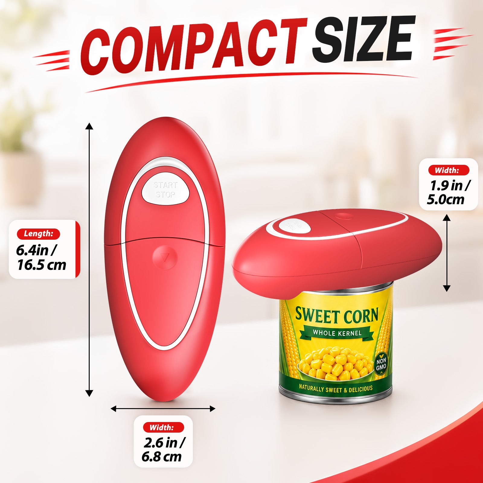 Earnlytozv Electric Can Opener, One-Touch 360° Smooth Cut, Burr-Free Edge, for All Can Sizes & Kitchen