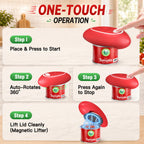 Earnlytozv Electric Can Opener, One-Touch 360° Smooth Cut, Burr-Free Edge, for All Can Sizes & Kitchen