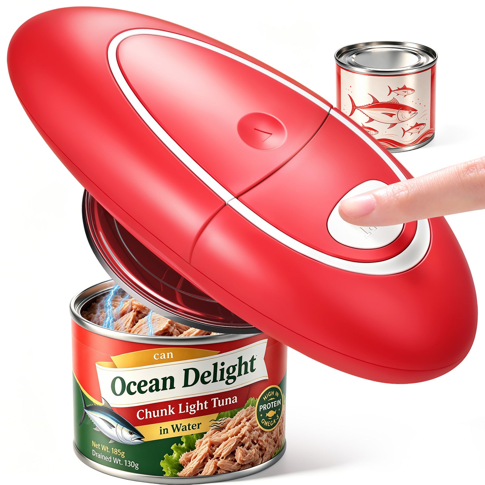 Earnlytozv Electric Can Opener, One-Touch 360° Smooth Cut, Burr-Free Edge, for All Can Sizes & Kitchen