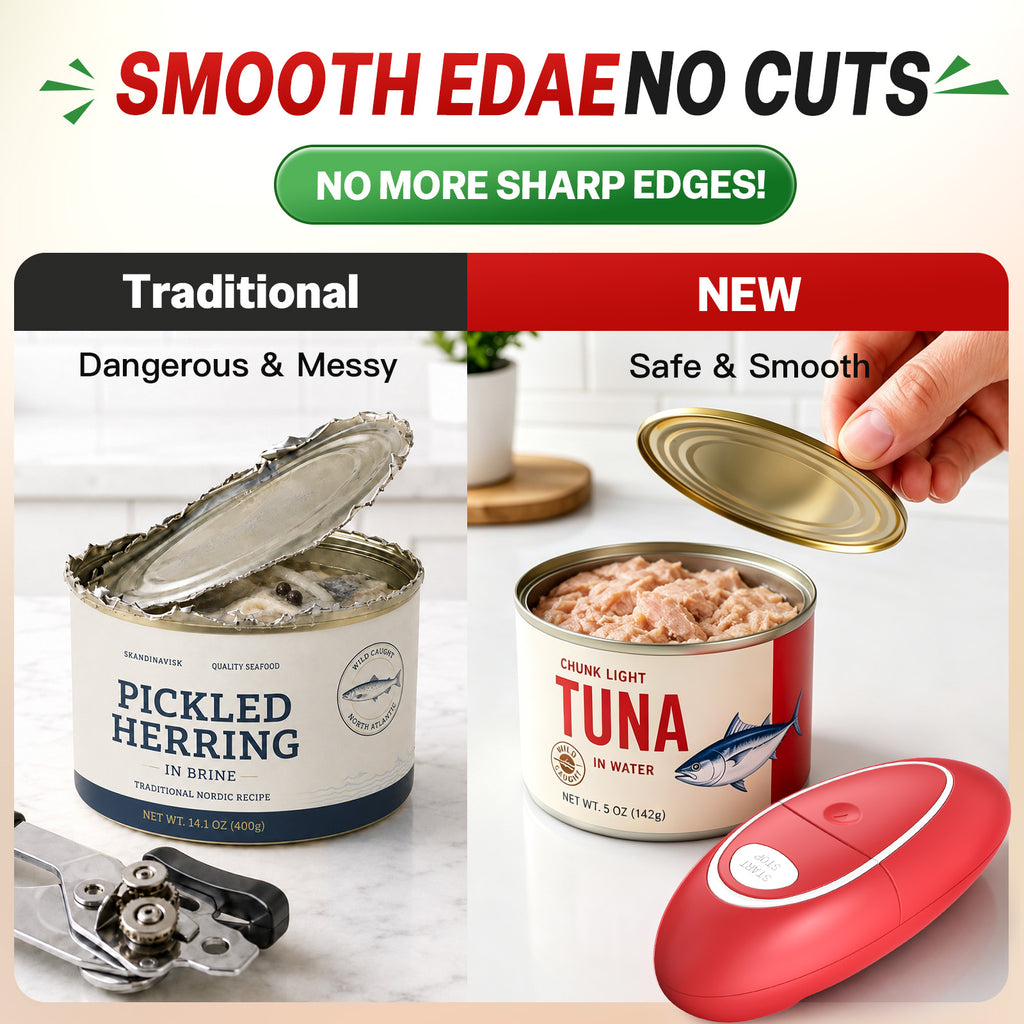 Earnlytozv Electric Can Opener, One-Touch 360° Smooth Cut, Burr-Free Edge, for All Can Sizes & Kitchen