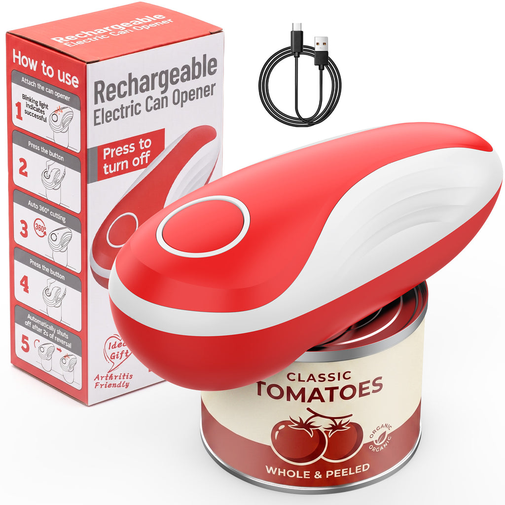 Earnlytozv Electric Can Opener, Cordless USB Charging, 360° Smooth Blade, Universal Sizes for Kitchen