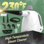 Earnlytozv Handheld Steam Cleaner - 230°F High-Pressure Steam, 3-Min Fast Heat, 11 Accessories - Chemical-Free Cleaning for Windows, Tiles, Sofas & Fabrics