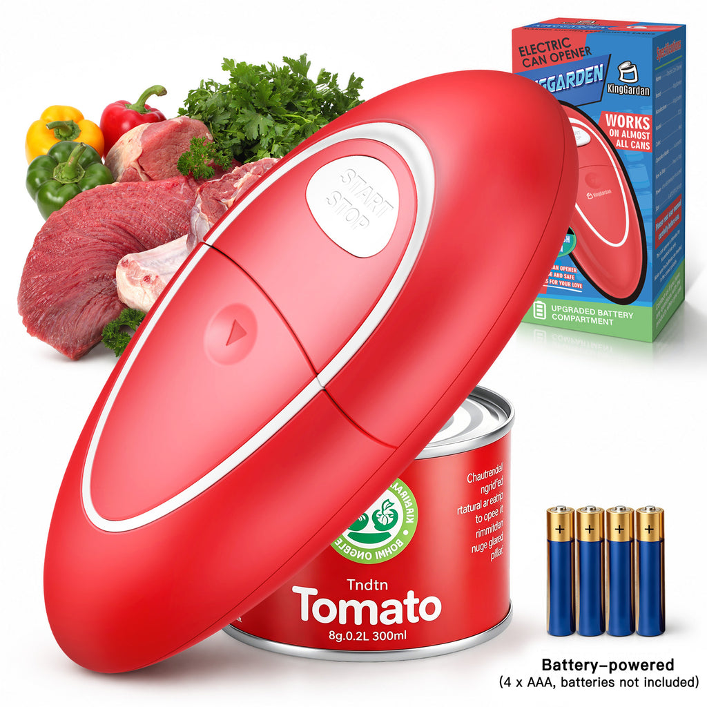 Earnlytozv Electric Can Opener, One-Touch 360° Smooth Cut, Burr-Free Edge, for All Can Sizes & Kitchen