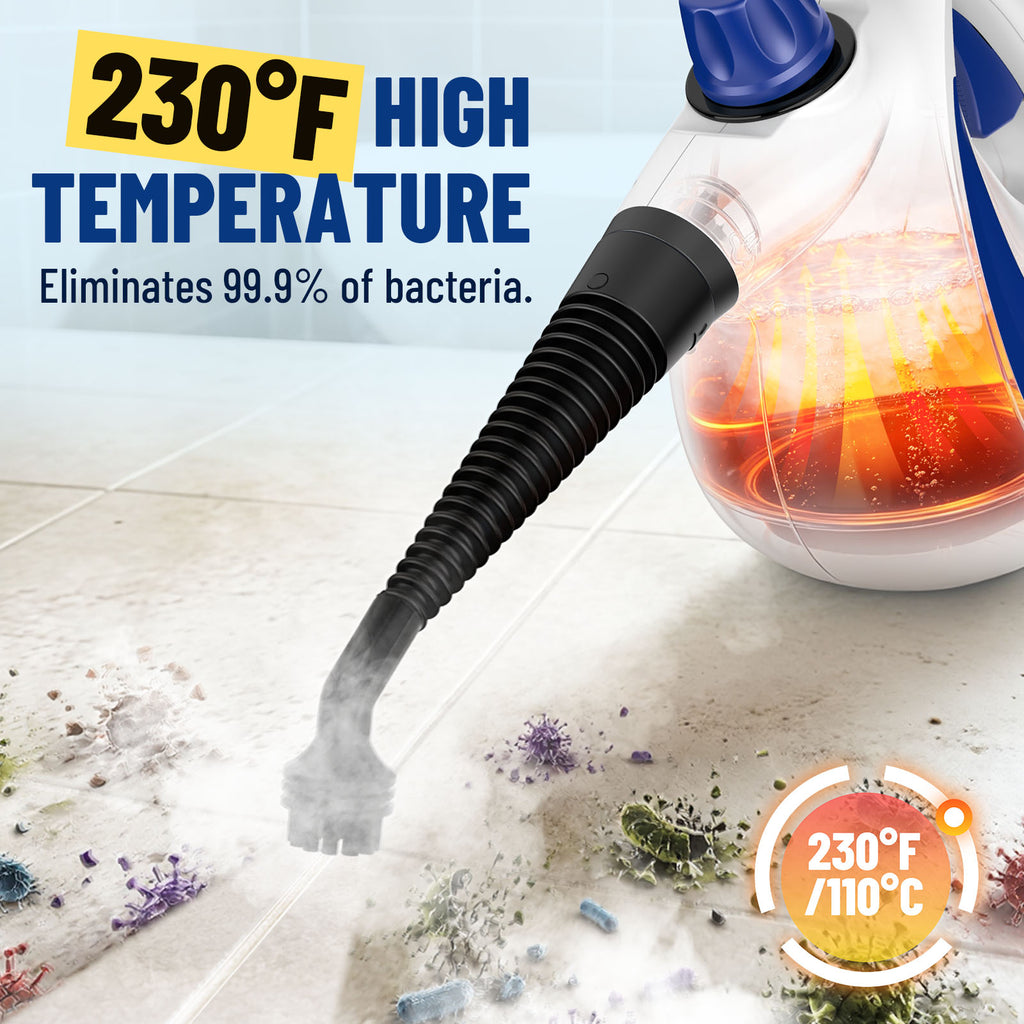 Earnlytozv 1050W Handheld Steam Cleaner – 230°F Pressurized Steam, 11 Accessories, Chemical-Free Home Cleaning