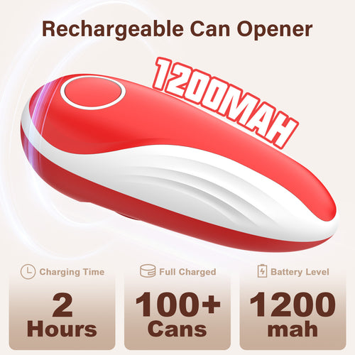 Earnlytozv Electric Can Opener, Cordless USB Charging, 360° Smooth Blade, Universal Sizes for Kitchen