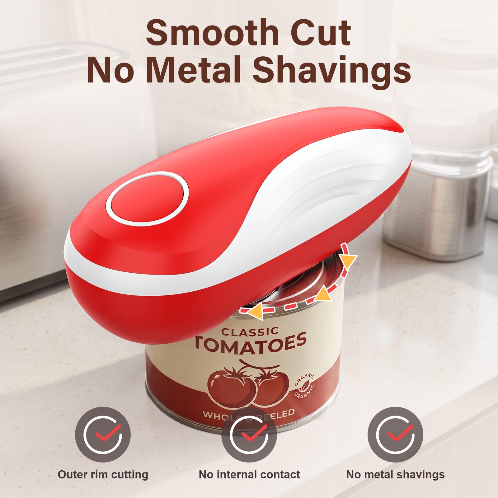 Earnlytozv Electric Can Opener, Cordless USB Charging, 360° Smooth Blade, Universal Sizes for Kitchen