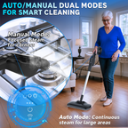 Earnlytozv 2-in-1 Steam Mop, 260°F 15s Fast Heat, 180° Swivel, 13 Accs for Floors & Surfaces