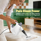 Earnlytozv Handheld Steam Cleaner - 230°F High-Pressure Steam, 3-Min Fast Heat, 11 Accessories - Chemical-Free Cleaning for Windows, Tiles, Sofas & Fabrics